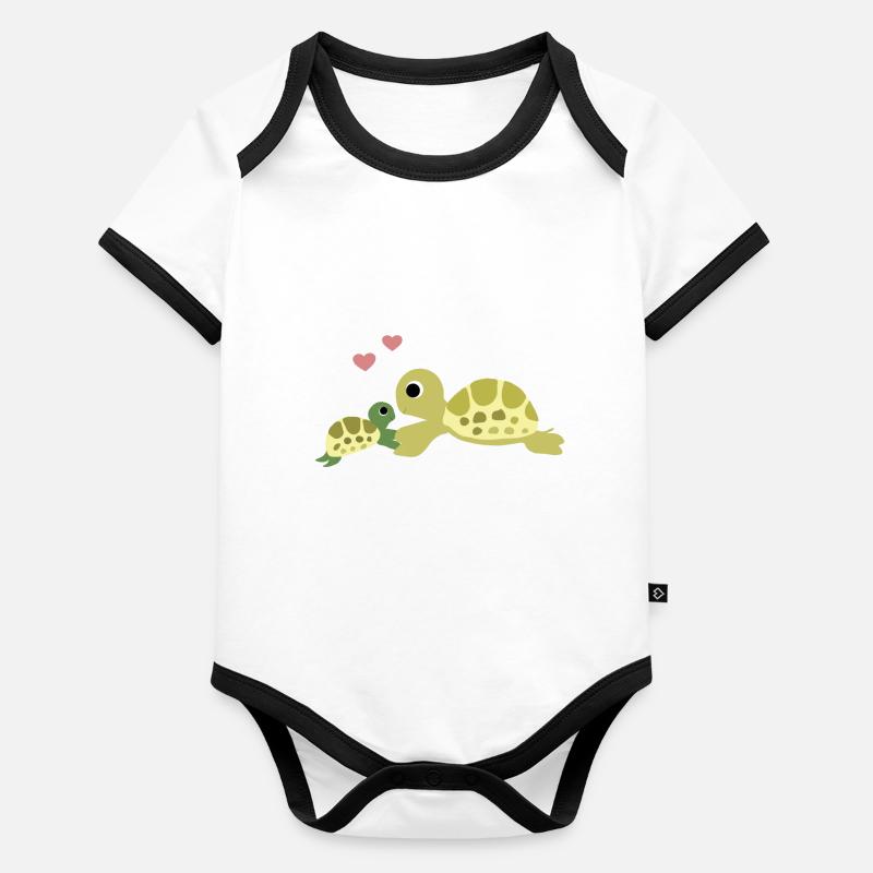 turtle Organic Baby Contrasting Bodysuit