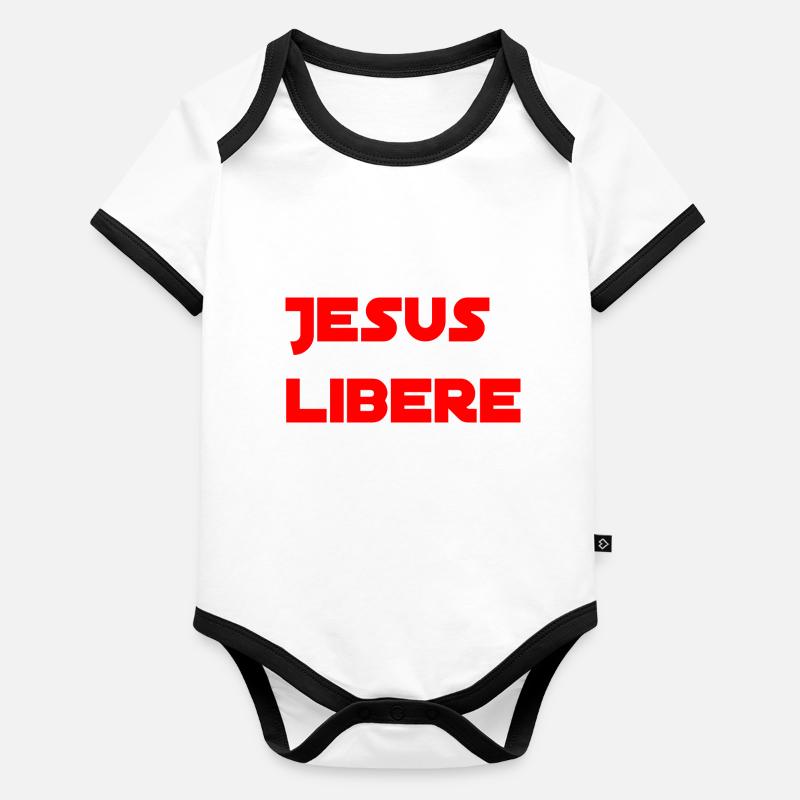 Jesus libere Body Bébé bio contrasté manches courtes