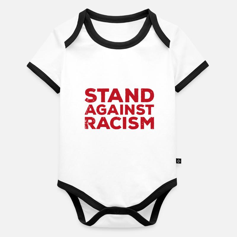 Lutter contre le racisme Antiracisme Tolérance Body Bébé bio contrasté manches courtes