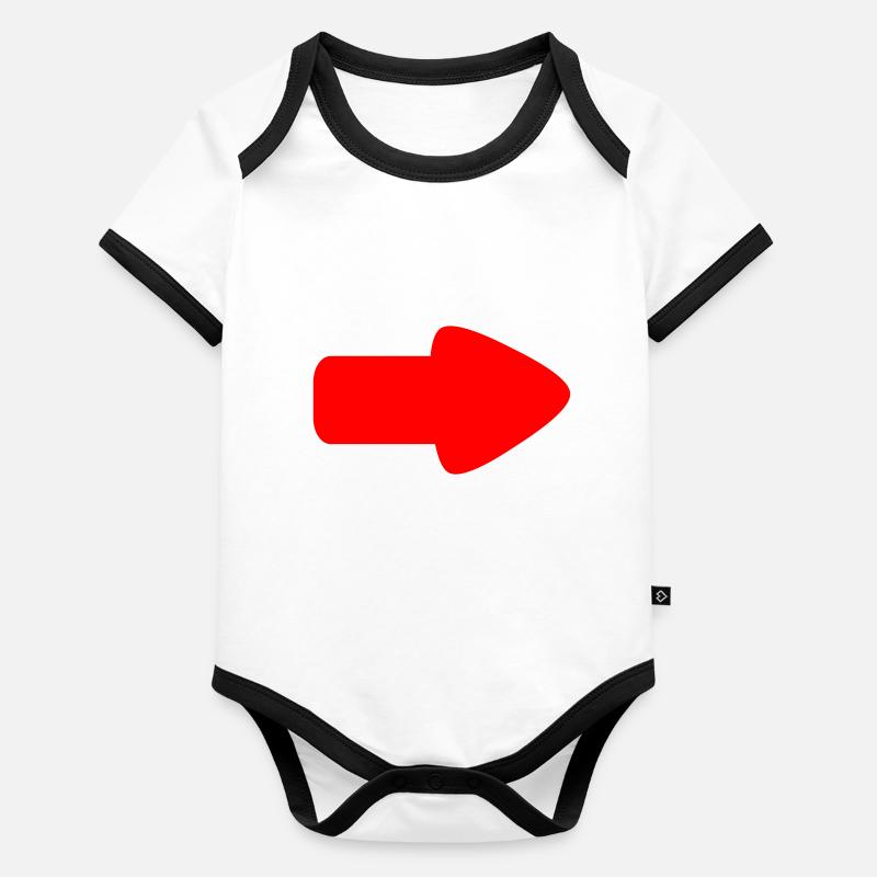 Marqueur de flèche Body Bébé bio contrasté manches courtes