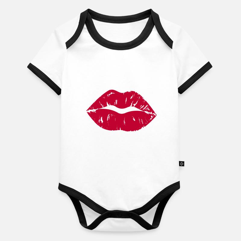 Red Lipstick Organic Baby Contrasting Bodysuit