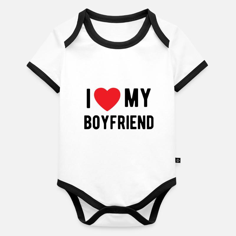 Ich liebe meinen Freund Baby Bio-Kurzarm-Kontrastbody