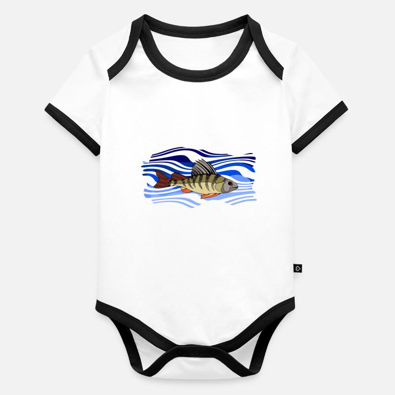 Poisson Body Bébé bio contrasté manches courtes