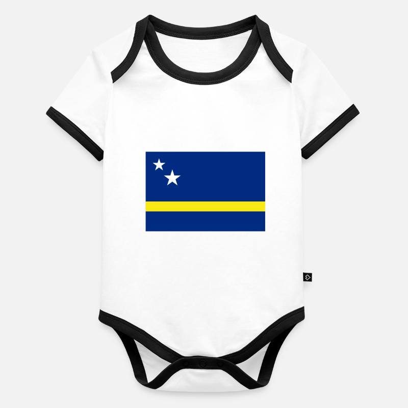 curacao flag Organic Baby Contrasting Bodysuit