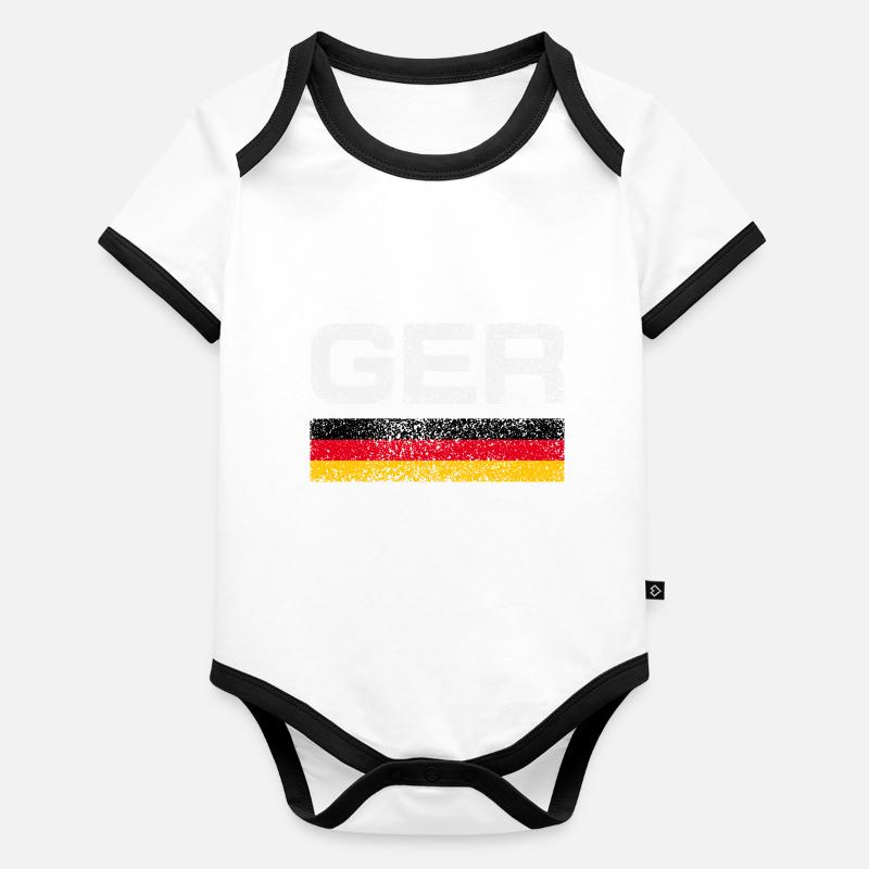 Germany CEFR with flag Organic Baby Contrasting Bodysuit