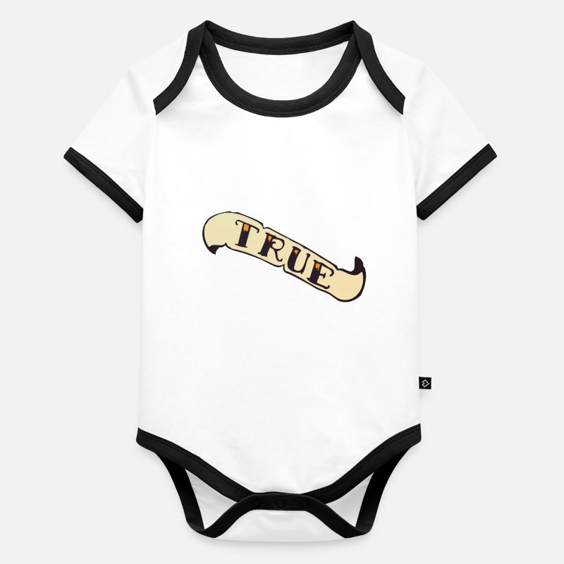 echtes Banner old school Baby Bio-Kurzarm-Kontrastbody