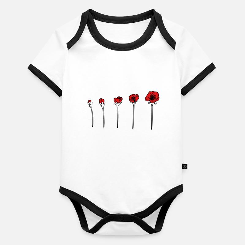 Coquelicot Body Bébé bio contrasté manches courtes