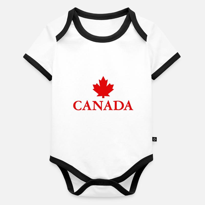 Canada Maple Vancouver Montréal Toronto Maple Leaf Body Bébé bio contrasté manches courtes