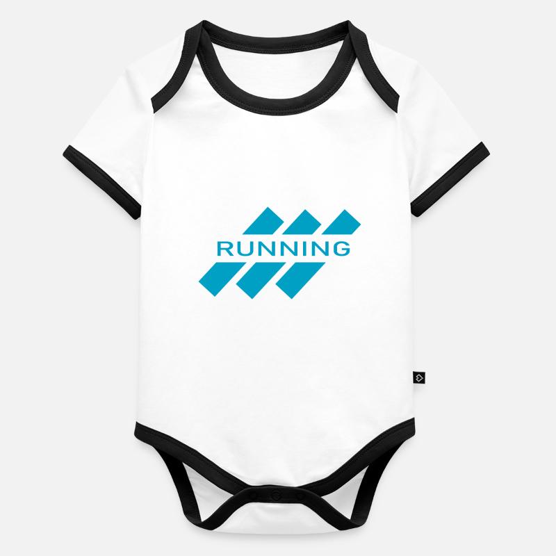 Marathon Running Run jogging Body Bébé bio contrasté manches courtes