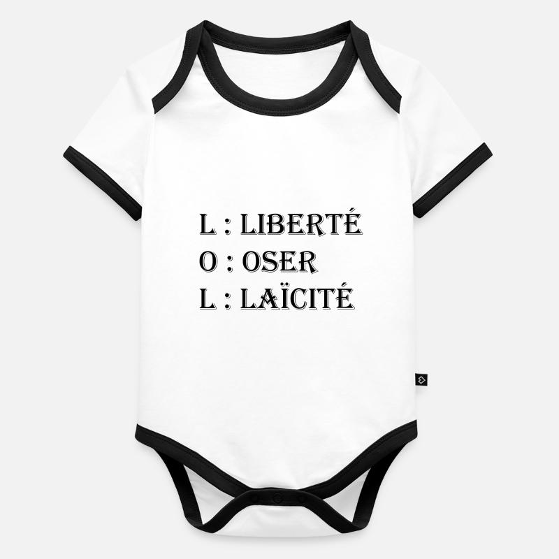 Liberté Oser Laïcité Body Bébé bio contrasté manches courtes