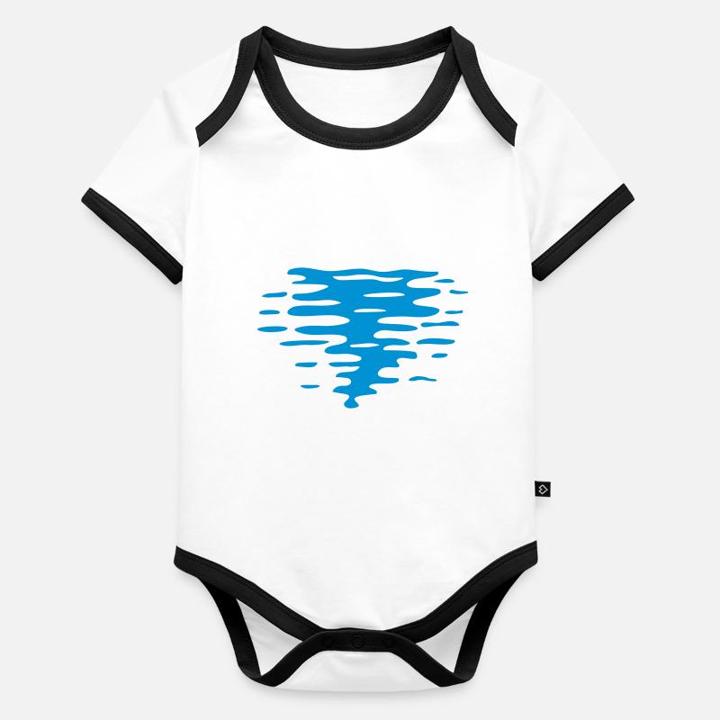 Water Reflection Waves Organic Baby Contrasting Bodysuit