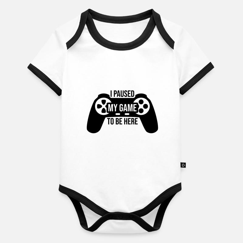Contrôleur de jeu en pause Body Bébé bio contrasté manches courtes