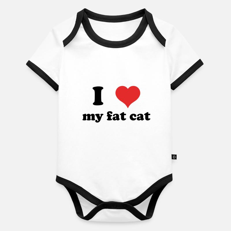 J’aime mon gros chat Body Bébé bio contrasté manches courtes