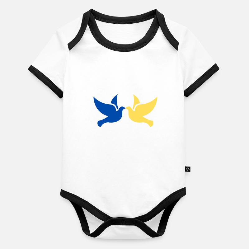Ukraine Peace Doves Organic Baby Contrasting Bodysuit