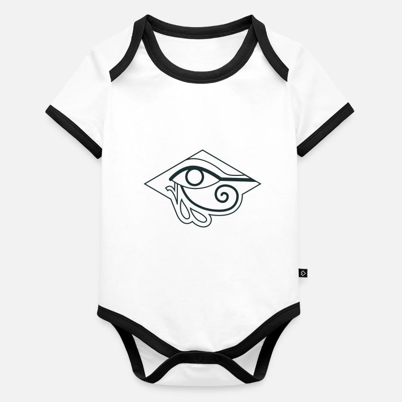 Œil de RA symbole égyptien Body Bébé bio contrasté manches courtes