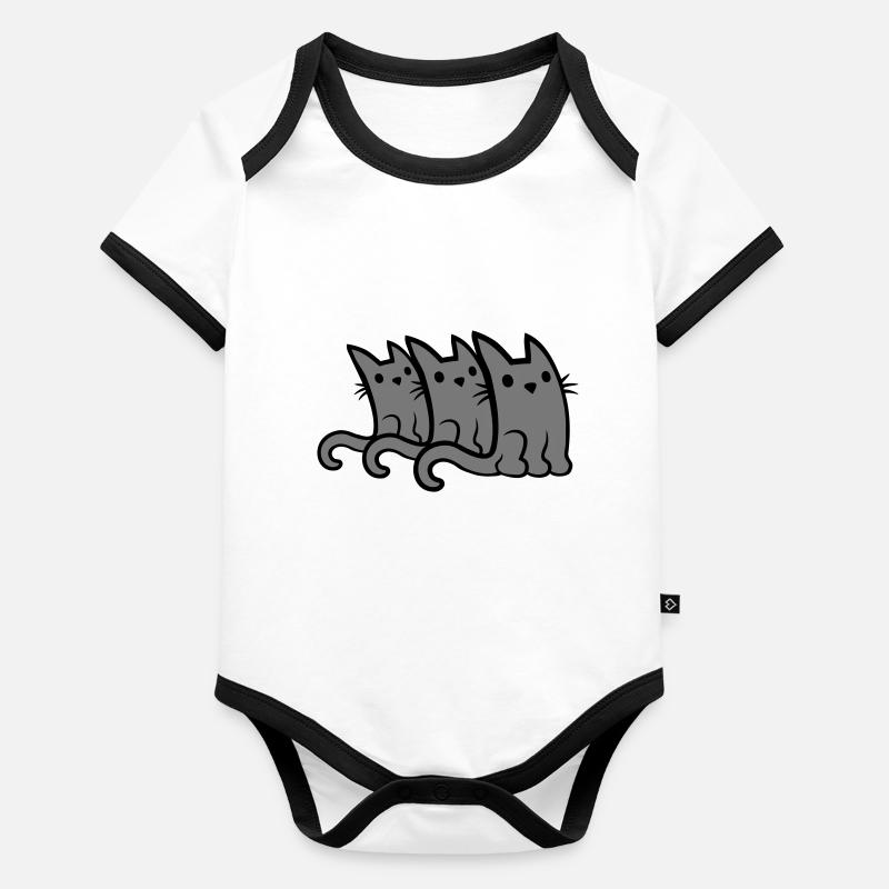 3 cute little cats Organic Baby Contrasting Bodysuit