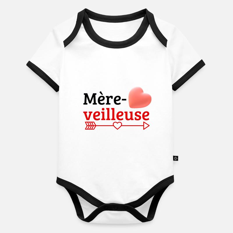 Mère veilleuse Body Bébé bio contrasté manches courtes