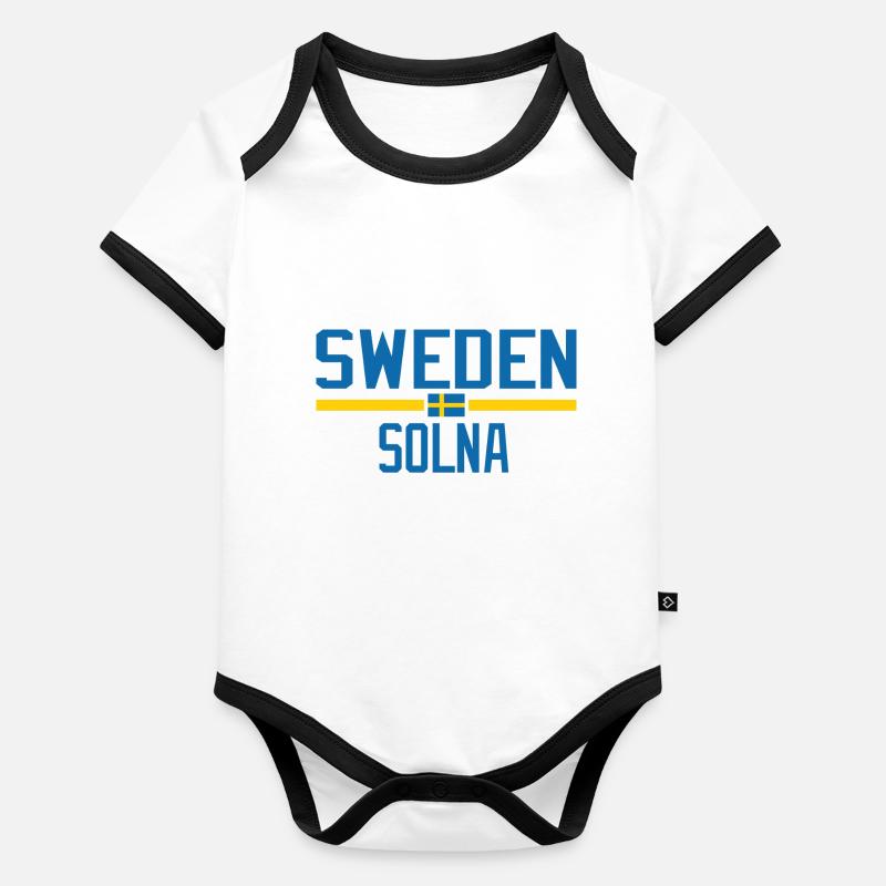 Suède Solna Body Bébé bio contrasté manches courtes