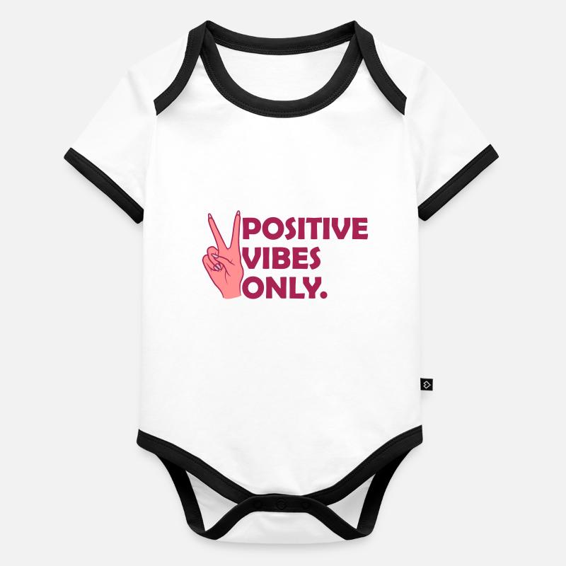 Zitat Positive Vibes Only Baby Bio-Kurzarm-Kontrastbody