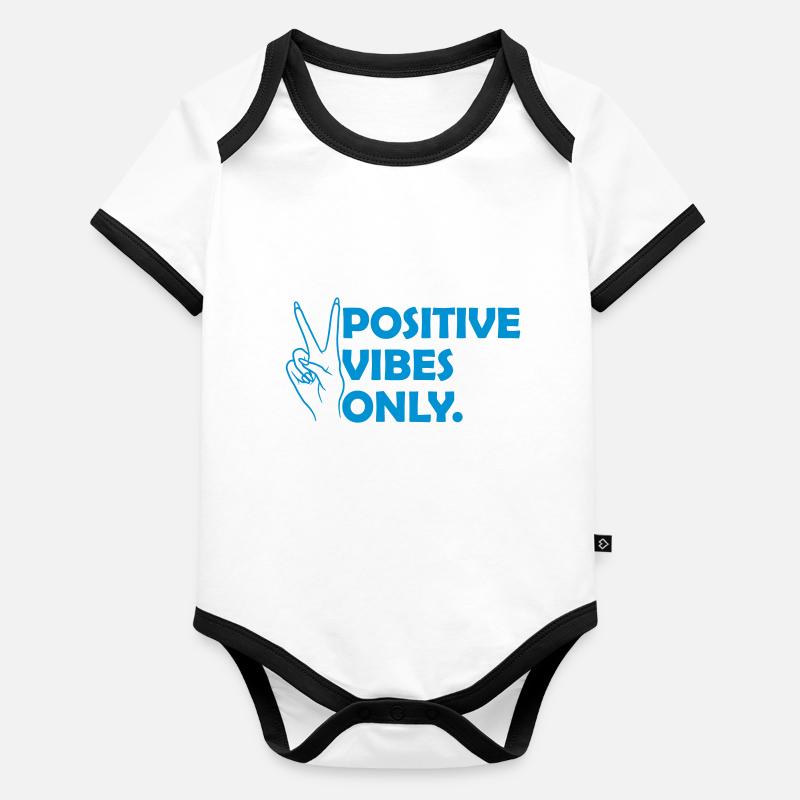Einstellung Positive Vibes Only Baby Bio-Kurzarm-Kontrastbody