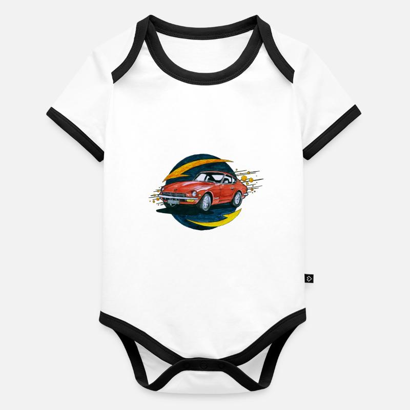 Red Car Baby Bio-Kurzarm-Kontrastbody