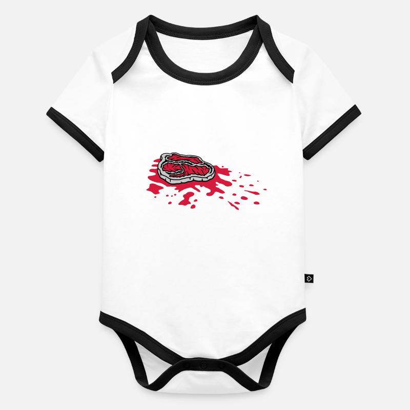 Blood pool steak juicy grill master Body Bébé bio contrasté manches courtes