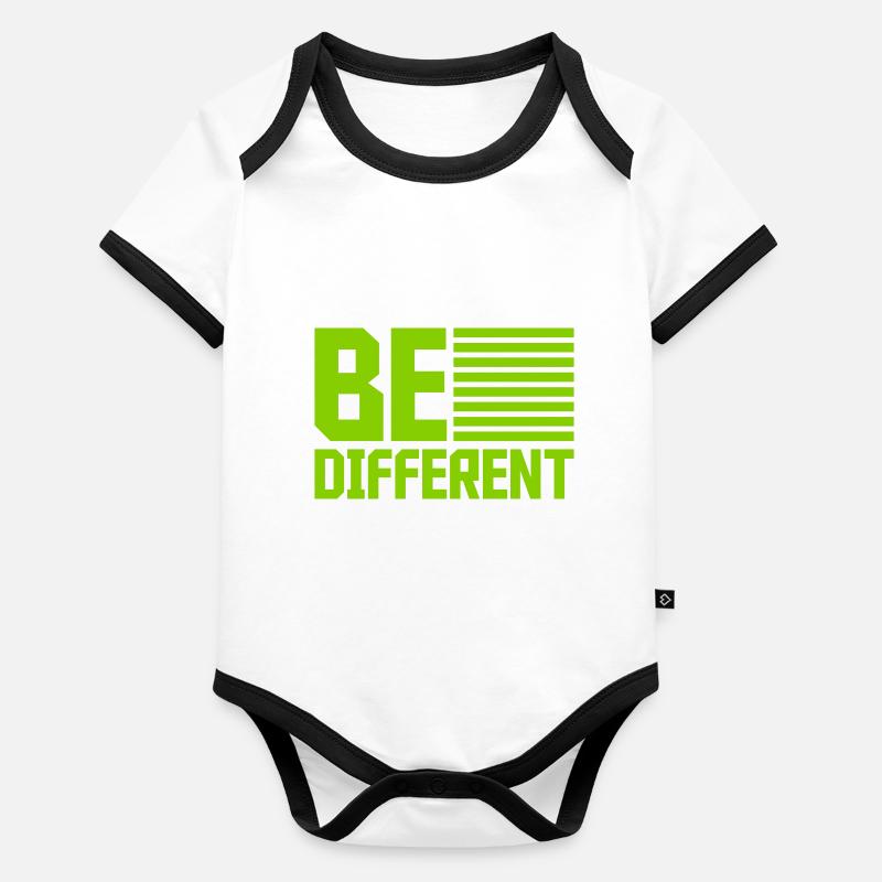 Soyez différent Logo Design Body Bébé bio contrasté manches courtes