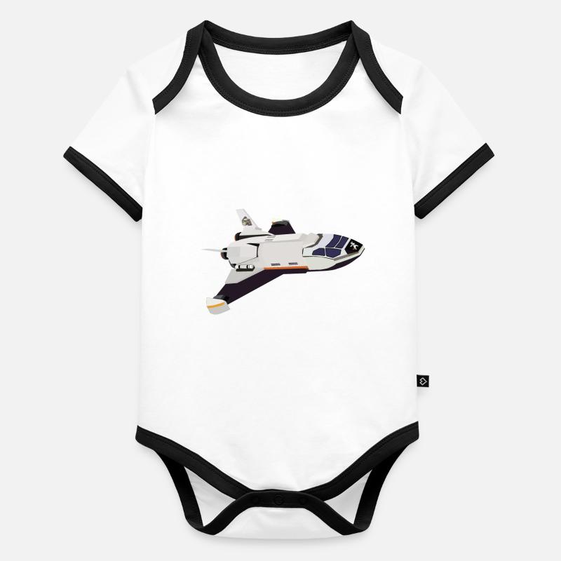 Vol de la navette spatiale Body Bébé bio contrasté manches courtes