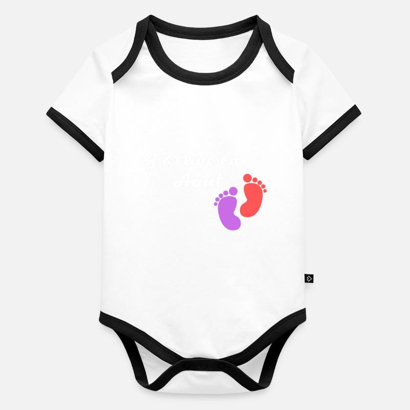 J arrive en aout - Body Bébé bio contrasté manches courtes - undefined