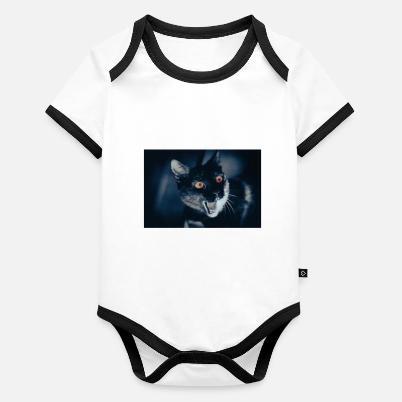 mon drôle de chat Body Bébé bio contrasté manches courtes