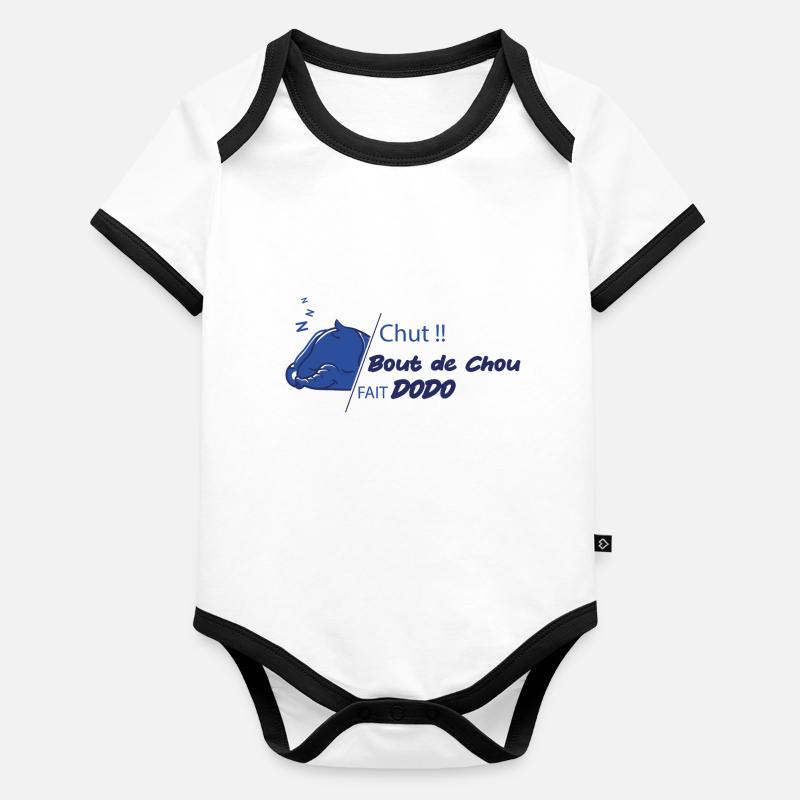 Chut bout de chou fait dodo Body Bébé bio contrasté manches courtes
