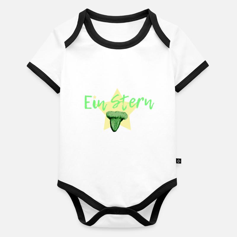 A star in green Organic Baby Contrasting Bodysuit