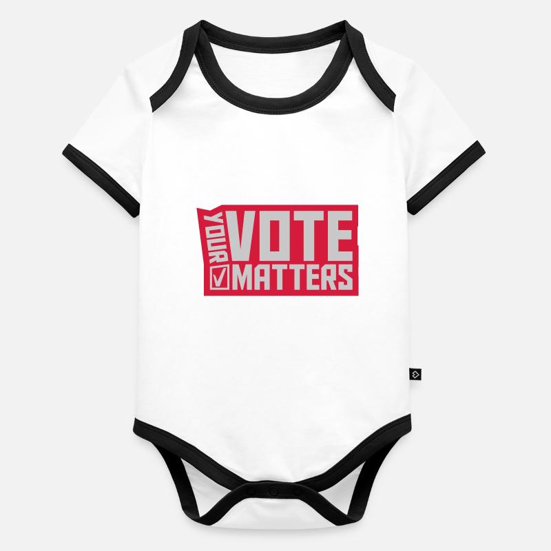 votre vote compte citation Body Bébé bio contrasté manches courtes