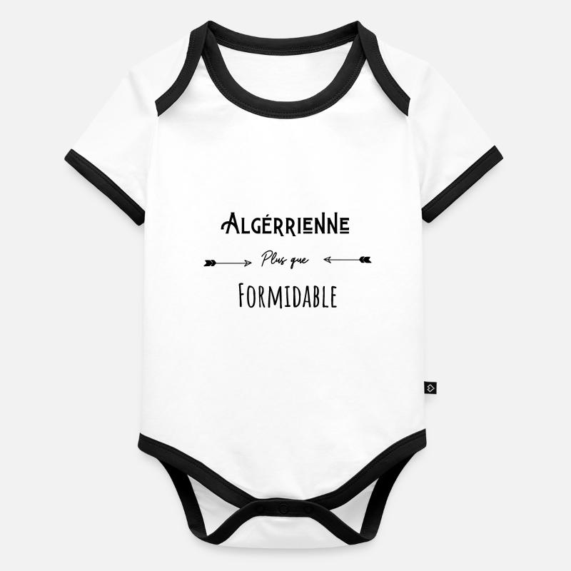 algérienne plus que formidable Body Bébé bio contrasté manches courtes