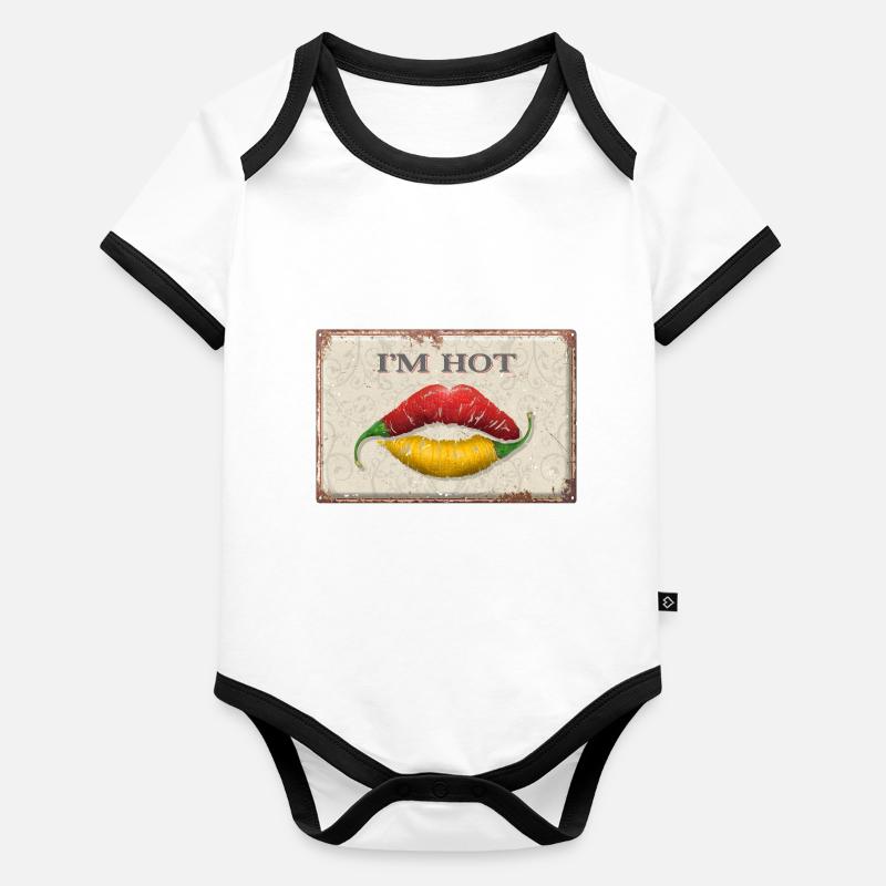 J’ai chaud Body Bébé bio contrasté manches courtes