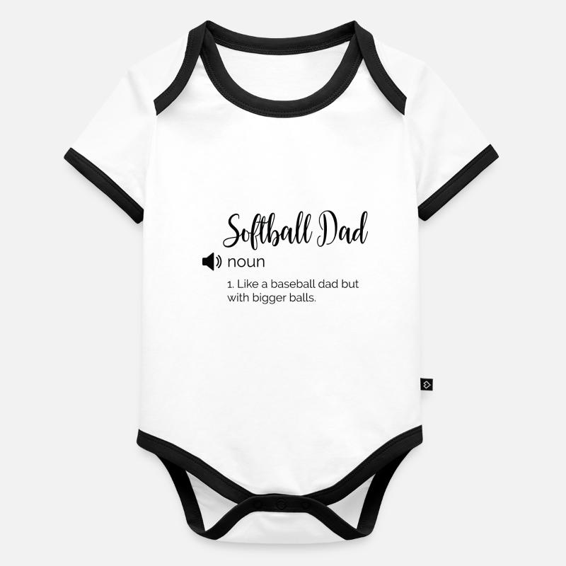 Funny definition Softball dad Organic Baby Contrasting Bodysuit