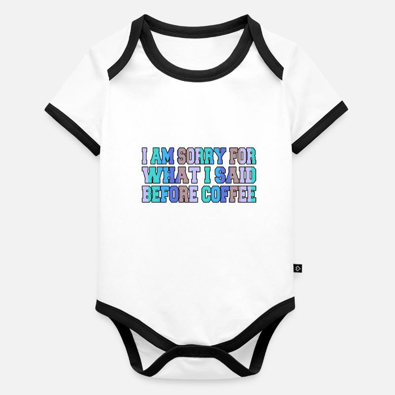 morning bday statement cool idée cadeau boire du café Body Bébé bio contrasté manches courtes