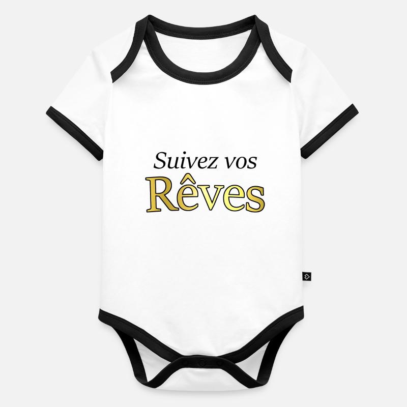 Suivez vos rêves Body Bébé bio contrasté manches courtes