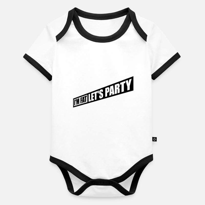 at the fat lets party Organic Baby Contrasting Bodysuit