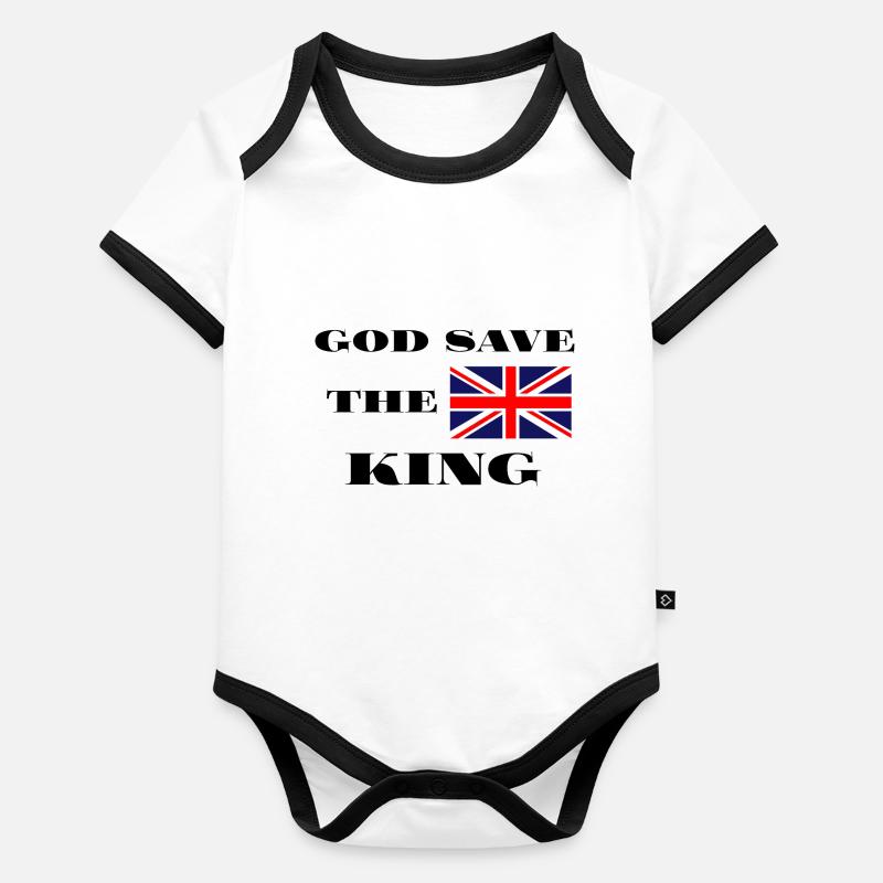 God save the King Body Bébé bio contrasté manches courtes