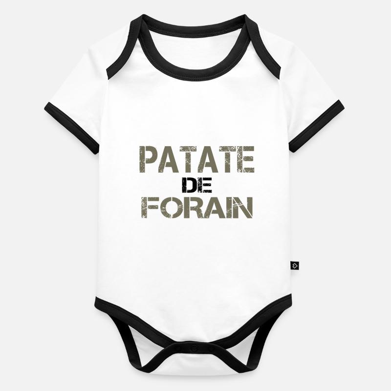 Patate de forain Body Bébé bio contrasté manches courtes