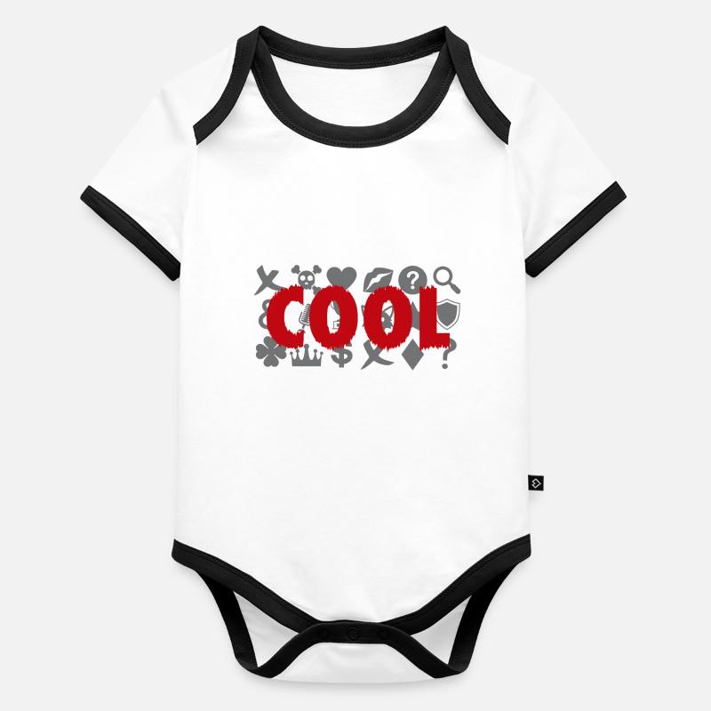Icônes rouges et grises cool Body Bébé bio contrasté manches courtes
