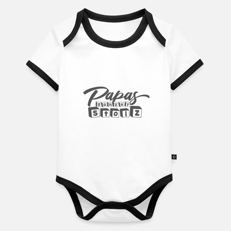 Papas ganzer Stolz Baby Bio-Kurzarm-Kontrastbody