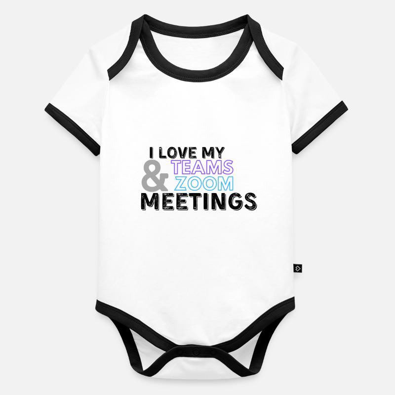 Zoom Teams-Besprechung Baby Bio-Kurzarm-Kontrastbody