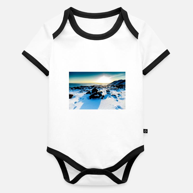 sunset Body Bébé bio contrasté manches courtes