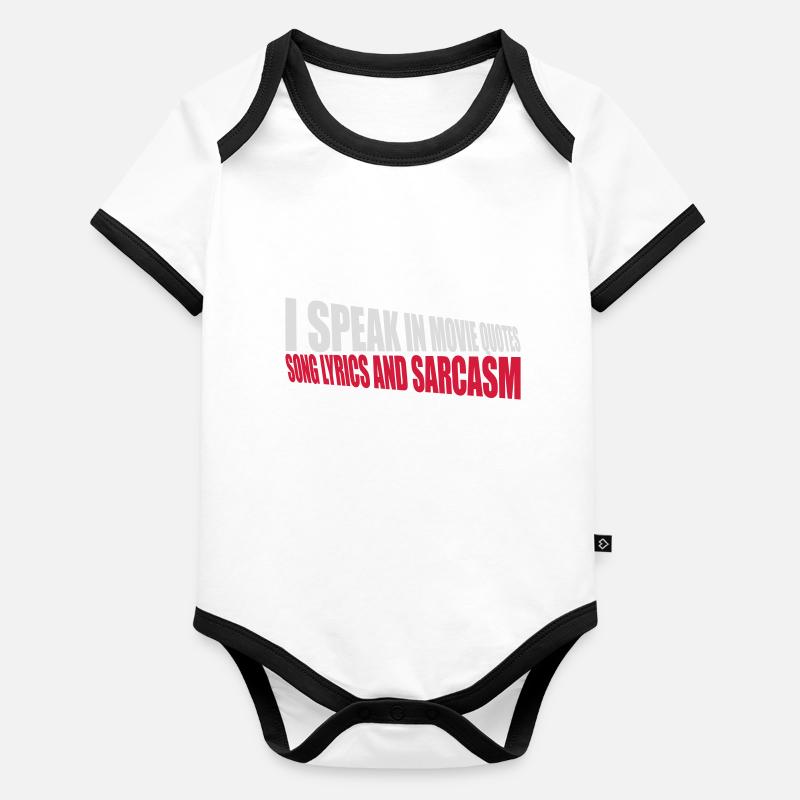 tala texter och sarkasm Ekologisk kontrastfärgad kortärmad babybody