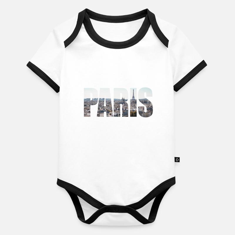 photo de paris Body Bébé bio contrasté manches courtes