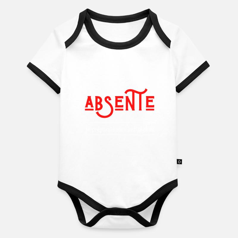 absente je préparais mes antisèches Body Bébé bio contrasté manches courtes