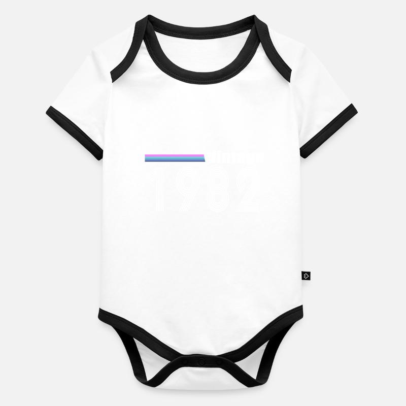 Millésime 1982 Body Bébé bio contrasté manches courtes