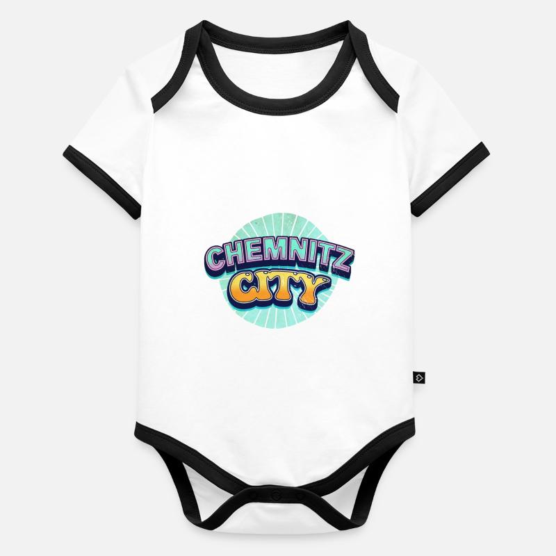 Chemnitz Germany City Font Pop Art Comic Organic Baby Contrasting Bodysuit
